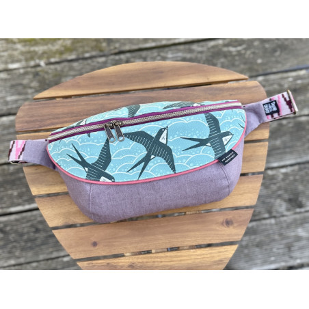 "Tasche voll Glück" // Crossbodybag "Schwalben Mauve" "Tasche voll Glück" // Crossbodybag "Schwalben Mauve"
