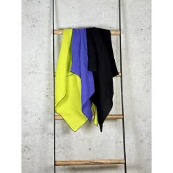 Musselintuch Multicolor "Schwarz, Lila & Neongelb"