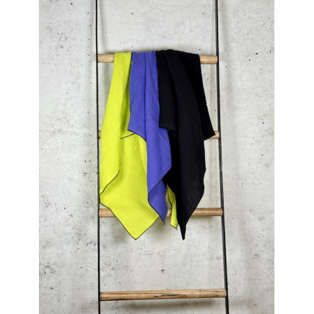 Musselintuch Multicolor "Schwarz, Lila & Neongelb" Musselintuch Multicolor "Schwarz, Lila & Neongelb"