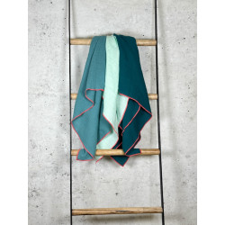 Musselintuch Multicolor "Mint, Petrol & Salbei"